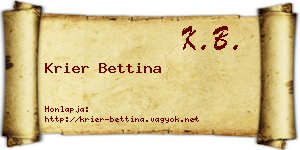 Krier Bettina névjegykártya